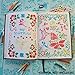 Bullet Journal Stencil Set - 10 Strong Stencils - 5 Colored Pens - 5 Colored Pencils - 1 Sharpener - 3 Types of Stickers (Alphabet, Stars, Hearts) - 5 x 7 Inch - Bullet Journal Supplies