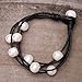 Cultured Freshwater pearl Wrap Bracelet on Multi Strands Leather Beaded Jewelry for Women by Aobei Black Leather & White Pearl
