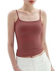 PUMIEY Womens Tank Tops Square Neck Sleeveless
