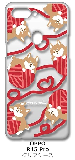 Amazon Moimoikka Oppo R15 Pro クリア ハードケース 柴犬と毛糸