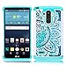 LG G Stylo Case, LG G Stylus Case, Heng Tech (TM) [Shock Absorption] Studded Rhinestone Bling Hybrid Dual Layer Armor Defender Protective Case Cover for LG G Stylo (White / Teal)
