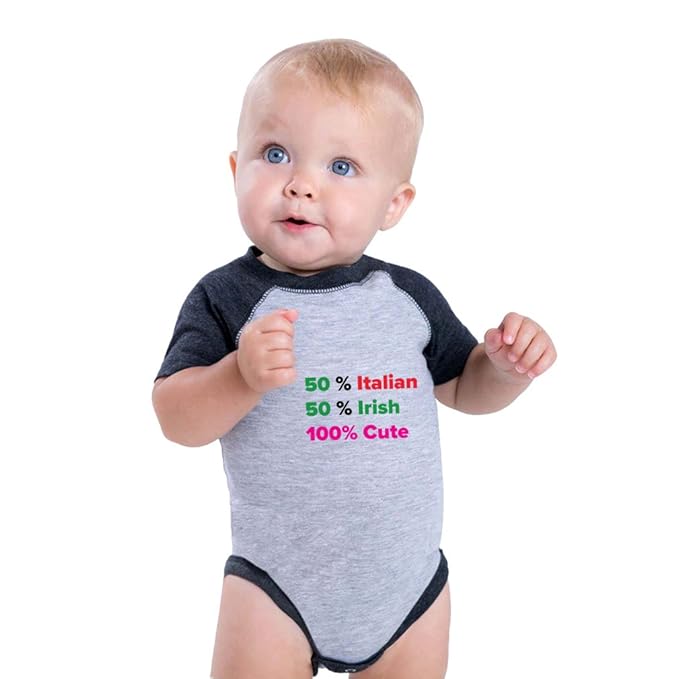 Amazoncom 50 Italian 50 Irish 100 Cute Baby Baseball Raglan