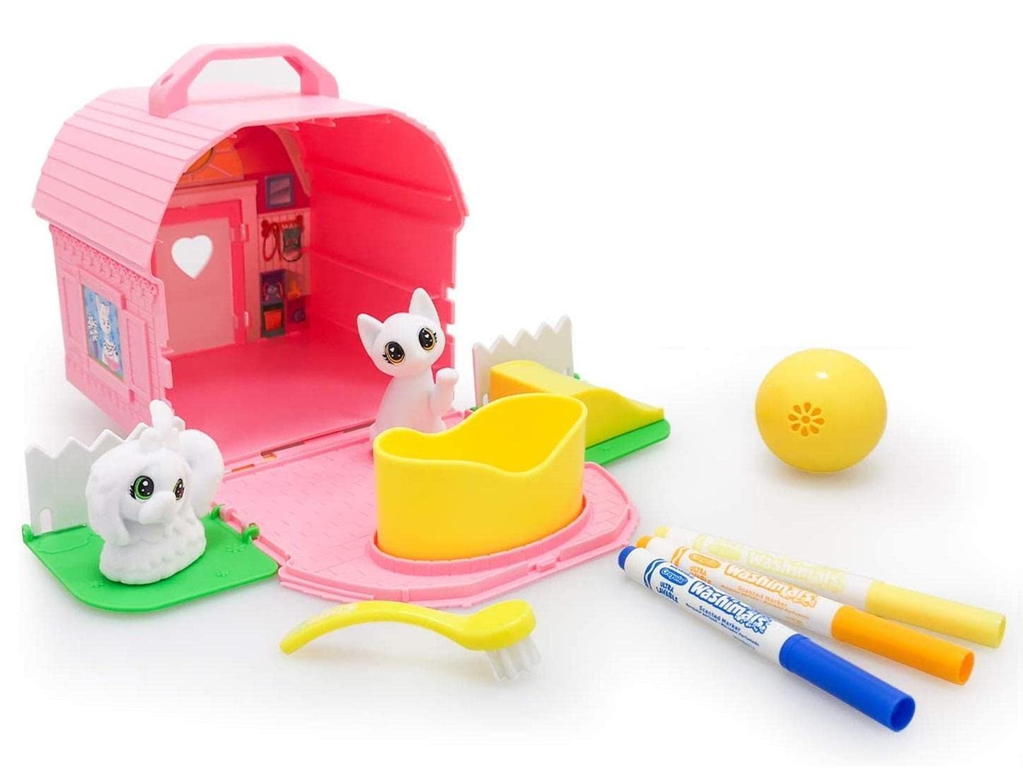 CRAYOLA Washimals Pets - Park Playground Playset | Colour Your Own Washimal Pets Again and Again | Includes 3 Washable Markers | Ideal for Kids Aged 3+