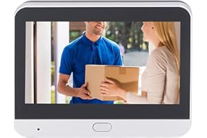 EUJGOOV 1080P Door Peephole Camera 4.3 inch Smart Visual Intercom Doorbell with Two Way Call, PIR Body Detection, 5000mah Rechargeable Battery Cloud SD