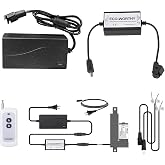 DC HOUSE Forward and Reverse Linear Actuator Controller with 12V AC/DC Adapter, Maximum Remote Control Distance 70M, Wireless Remote Motor Control Switch Kit for Various Motor/Linear Actuators