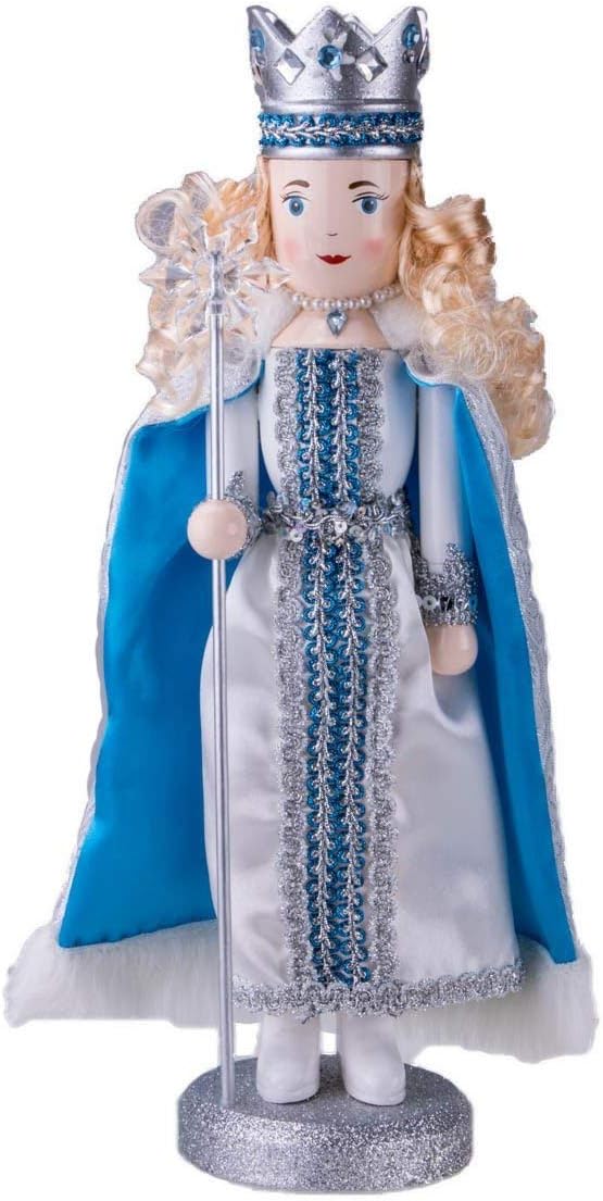 Nutcrackers - Clever Creations Snow Queen 14 Inch Traditional Wooden Nutcracker, Festive Christmas Décor for Shelves and Tables