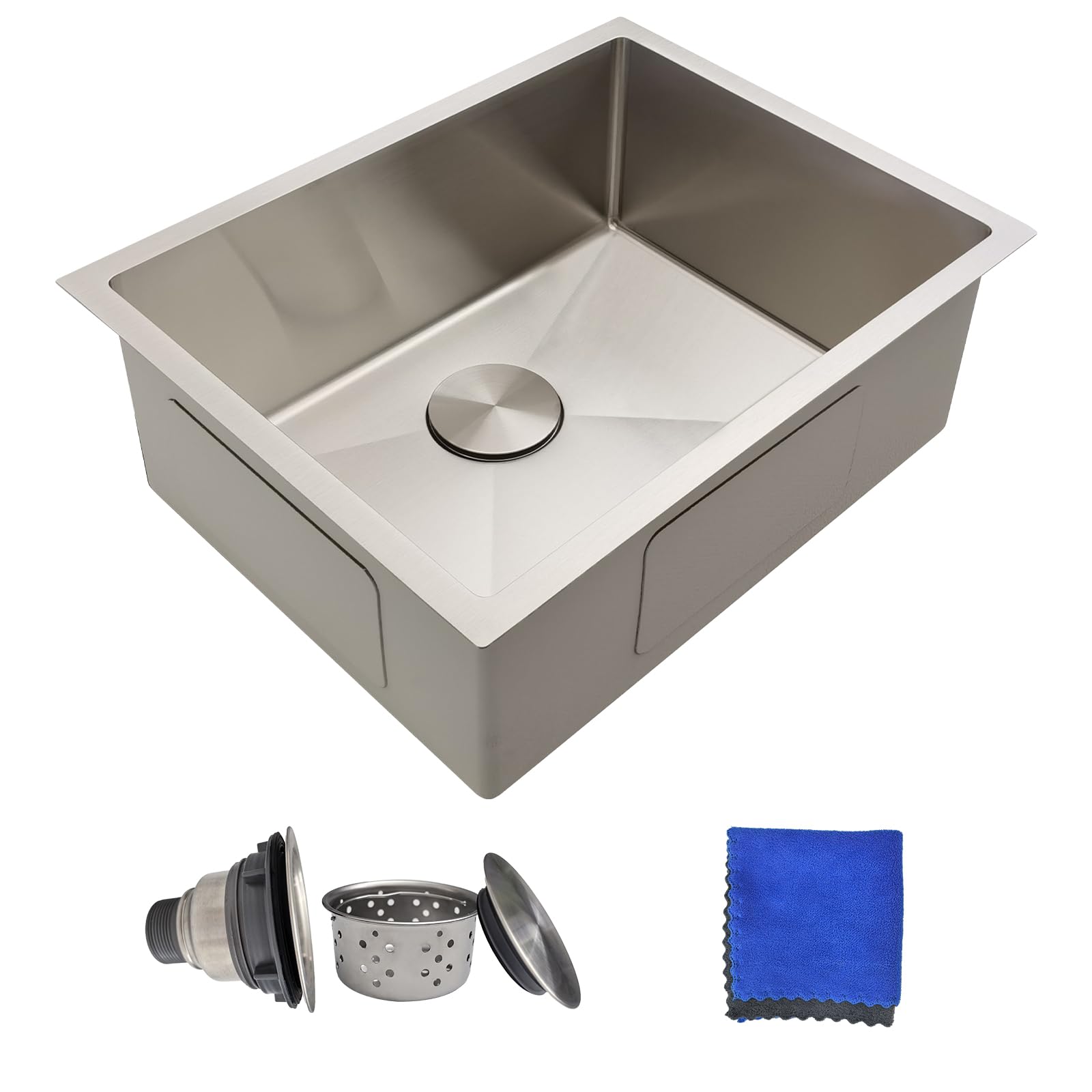 Photo 1 of 23 Inch Undermount Kitchen Sink - Delironexu 18 Gauge Stainless Steel Kitchen Sink, 23"x18" Single Bowl kitchen Sinks with Brushed Finish, Ideal for Bar Sinks, and RV sink