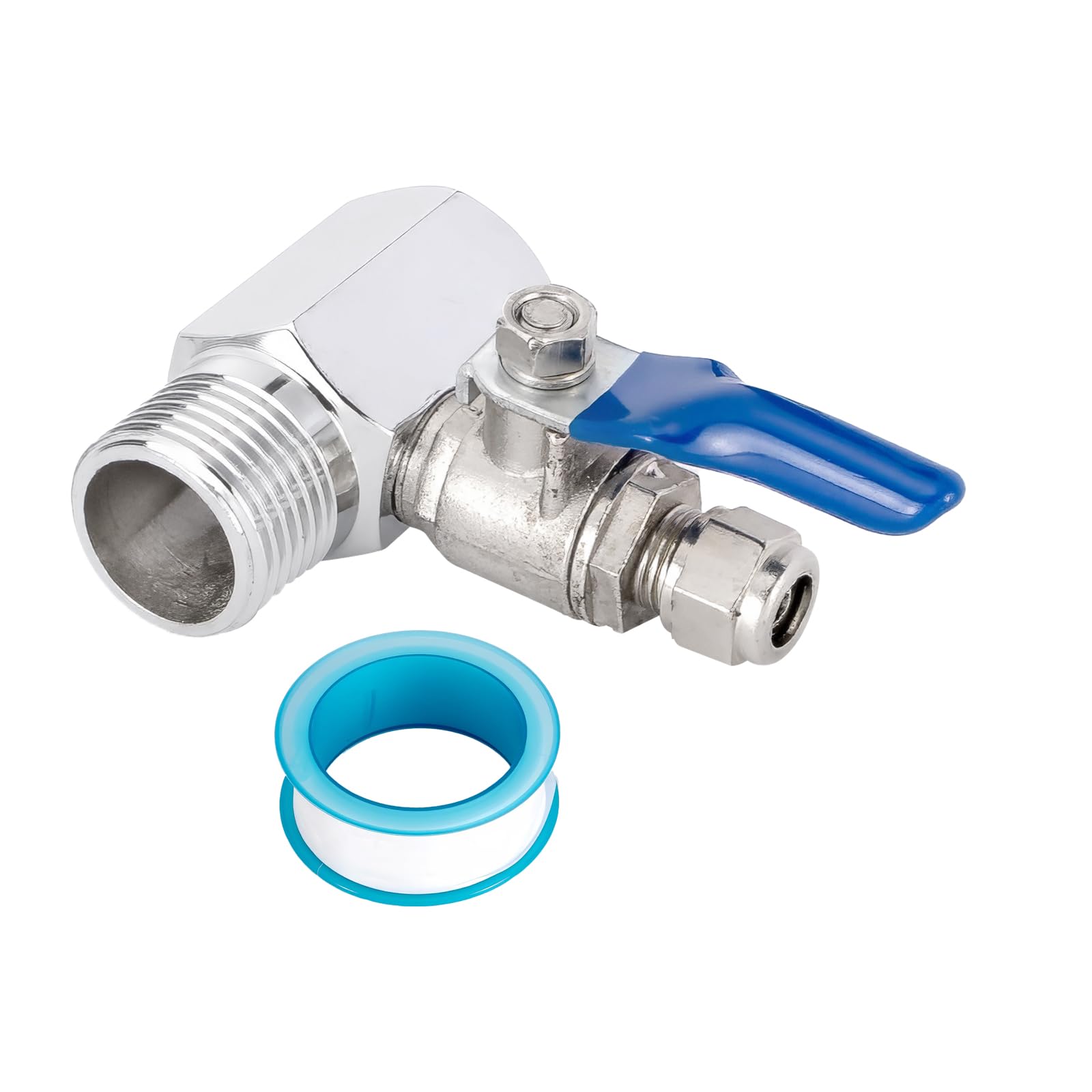 Pxyelec Ball Valve Shut Off Switch RO Feed Water Adapter 1/2 PT to 1/4 Inch(6.5 mm) Male Hose Pipe Faucet Tap Feed Reverse Osmosis