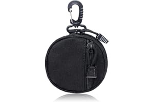 WisePoint Outdoor Coin Purse for Men, Nylon Coin Wallet Small Coin Pouch with Removable Hook, Lightweight Small Coin Bag Change Pouch Coin Purses for Hiking, Climbing, Cycling, Shopping (black)