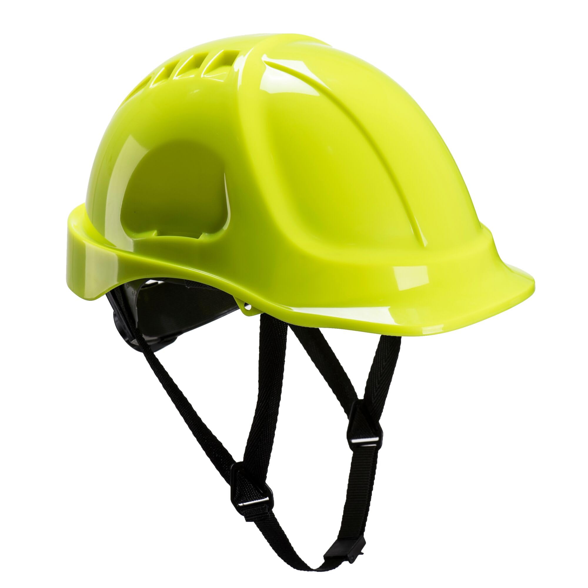 Portwest PS54 Endurance Plus Safety Hard Hat Unvented Helmet ABS Shell Electrical Insulation 6-Point Suspension Adjustable Fit Chin Strap Lateral Deformation CE Certified, Yellow