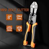 Meccion Heavy Duty 8in Bolt Cutter CR-V Mini Wire Cable Cutter with Soft Grip view 2