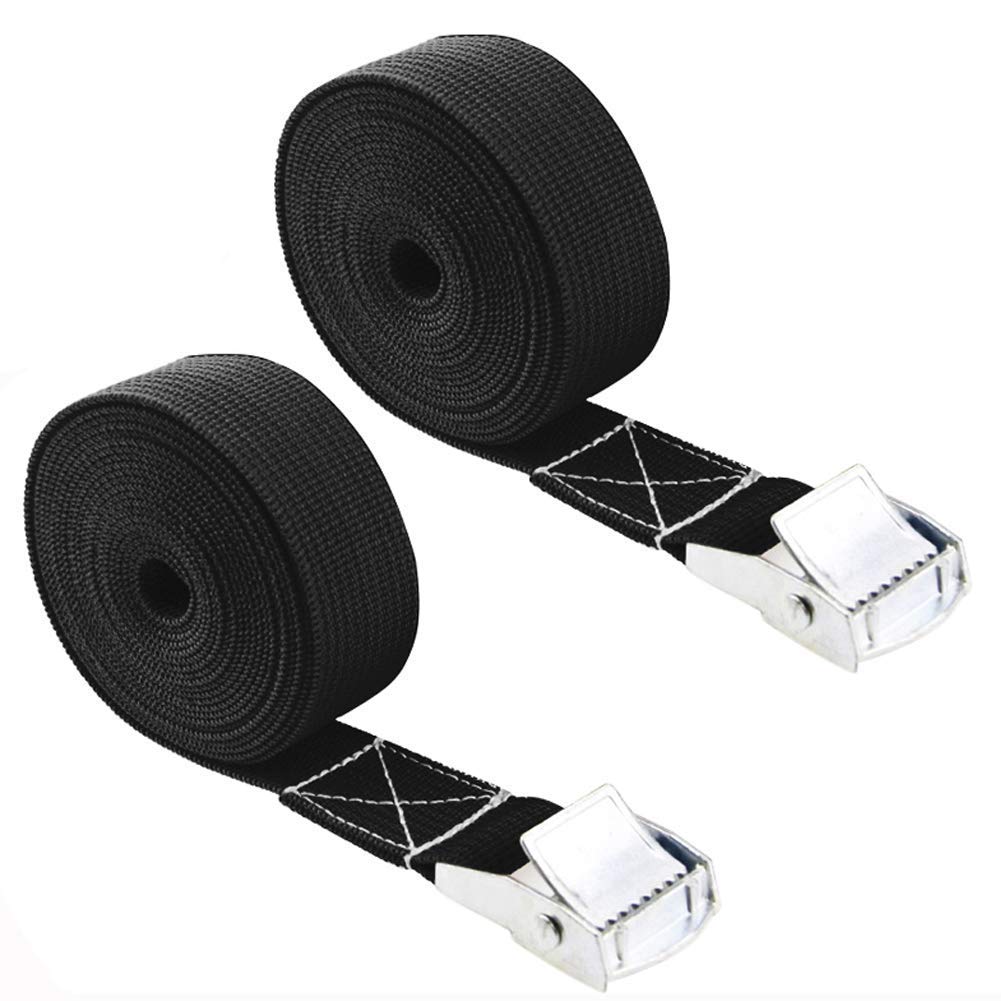 Pack of 2 Lashing Straps with Buckle Good for Roof-top Tie Down with Kayaks, Canoes, Carriers and Other Roof Mounted Luggage Cargo (5M x 2.5cm)