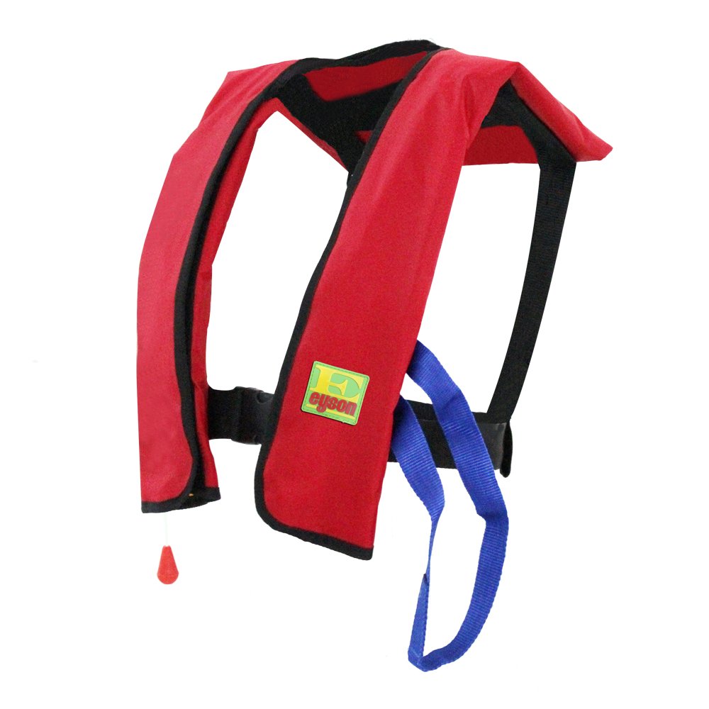 B012hw565w 150n自動膨張式 レッド Eyson エイソン ライフジャケット救命胴衣 ベストタイプ 150kg対応手動 自動膨張式 最も軽便なライフジャケット ライフジャケットフローティングベスト 流行に