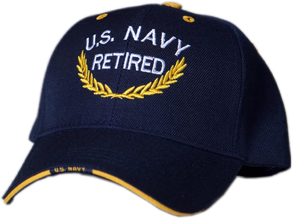 US HONOR Officially Licensed Embroidered Retired Navy Baseball Caps
