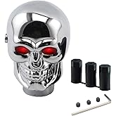 ASUBHA Skull Shifter Knob, Personalized Skull Shifter Head with Adjustable LED Double Eyelet Decorations, Gear Knob Head Universal Car Interior Accessories Fit Most Manual Automatic Car Truck SUV