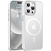 Newfuture Upgraded Magnetic for iPhone 15 Pro Max Case [Compatible with Magsafe] [Mil-Grade Protection], Pocket-Friendly, Slim Translucent Phone Case Cover for iPhone 15 Pro Max 6.7", Frosted White