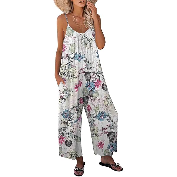 Rompers For Women Ekouaer Women's Boho Floral Jumpsuit