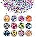 TKOnline 12pcs Colorful Mixed Paillette Nail Glitter Body Glitter Slime Supplies Glitter Powder Sequins for Face Nail Hair Eyes or Lips, DIY for Art Projects Glitter,Hair Products,Nail Glitter