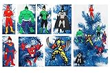Super Hero 7 Piece Christmas Ornament Set with Flash, Hulk, Green Lantern, Batman, Superman, Spiderman, and Wolverine - Unique Shatterproof Plastic Design by Holiday Ornaments