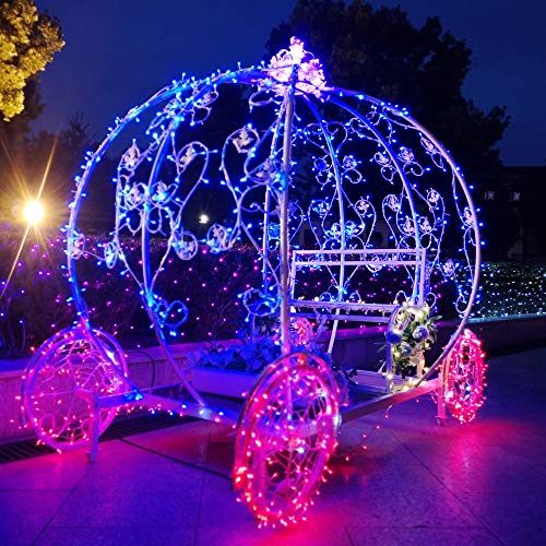 HAHOME Waterproof Fairy String Lights,33Ft 100 LEDs Indoor and Outdoor Starry Lights with Power Supply for Christmas Halloween Wedding and Party Decoration,Blue