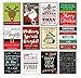Set of 12 Holiday, Christmas and New Years Wine Bottle Labels - 5 Inch X 4 Inch