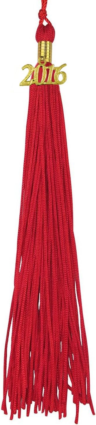 Ariro Graduation Tassels with Gold Year Charm (Red)