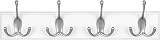 SONGMICS Wall-Mounted Coat Rack with 4 Tri-Hooks White Silver LHR030E01 view 8