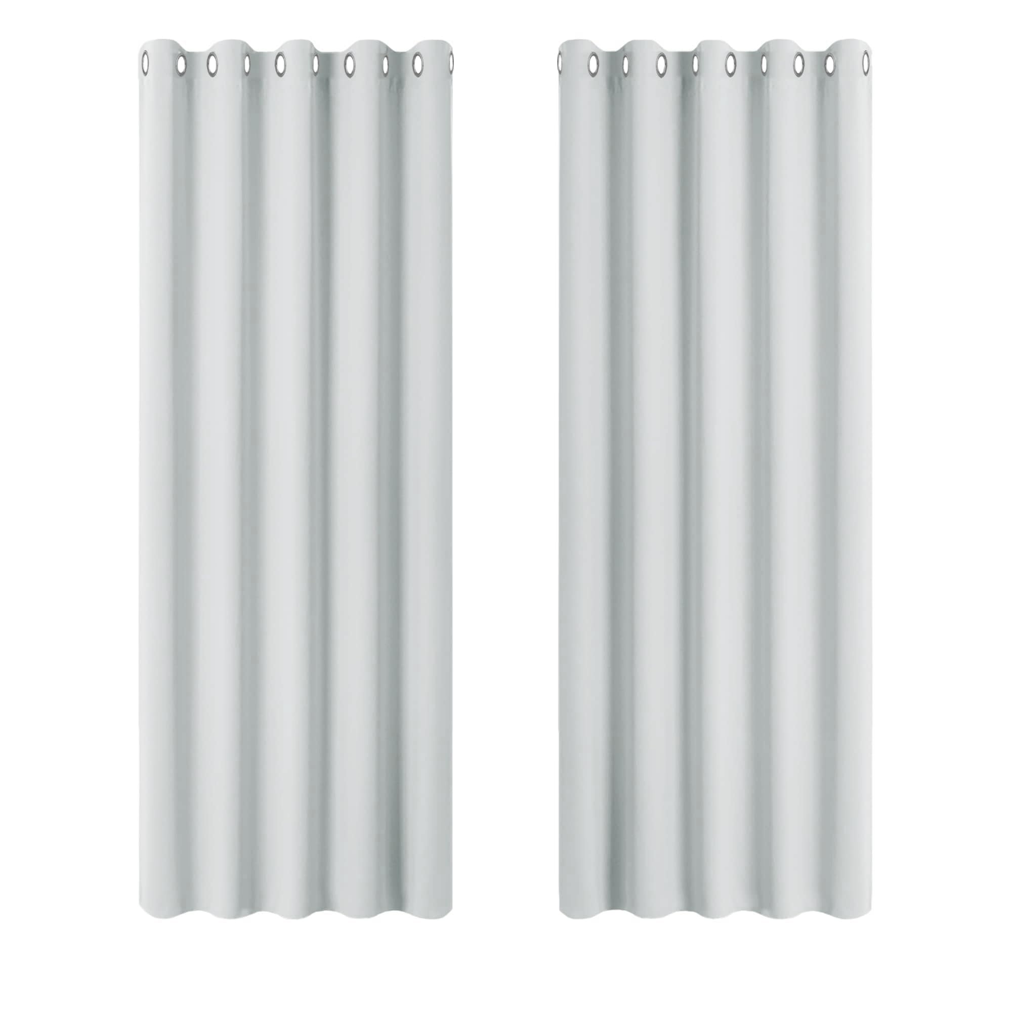 PONY DANCE Bedroom Curtain Panels - Silver Rings Top Window Thermal Curtain & Drapes for Energy Saving Kids Nursery Draperies with Eyelets, 2 Panels, 66 Inch Width x 72 Inch Length, Greyish White — image 1