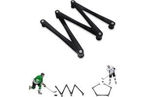 Hockey Training Equipment,Protable 5-Section Hockey Stick Handling Trainer Aids with Adjustable Joints Non-Slip Mat for Puck 
