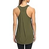 Bestisun Workout Yoga Athletic Shirts Racerback Long Tank Tops Loose fit for Women