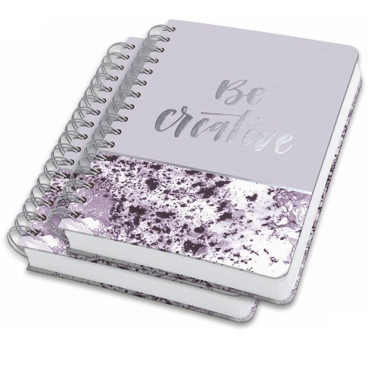 SIGEL JN607 Spiral notebook premium A5, dotted, hardover, marble pattern, violet/White, 2 Pieces - Jolie — image 1