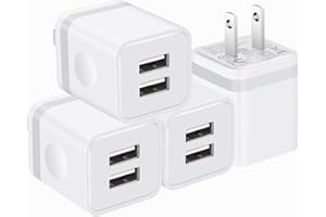 USB Wall Charger, ARCCRA 4-Pack 2.1A Dual Port USB Cube Power Adapter Charger Block Plug Charging Box Brick for iPhone 14 13 