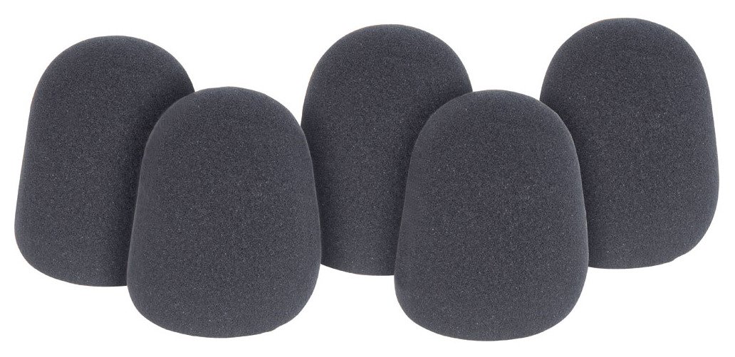 QTX, Dynamic Microphone Windshields, Black, Pack of 5