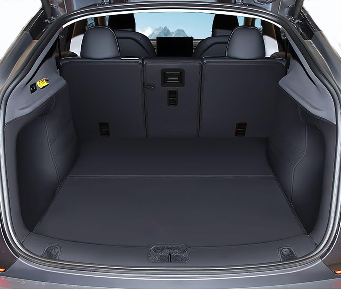 Photo 1 of 2026 Tesla Model Y Juniper Refresh 5-Seat Full Coverage Trunk Liner Heavy Duty Dog Mat Protector Cover Cargo Liner All Weather Waterproof (Black)