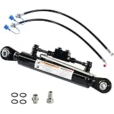 KINGWAY Hydraulic Top Link Cylinder Cat 1-1, 18 1/8-26 3/8", 8 1/4" Stroke | 7800 lbs Push Force, 5000 lbs Pull Force, Dual Check Valves, with Locking Block, 2 Hoses, Effective OEM Replacement