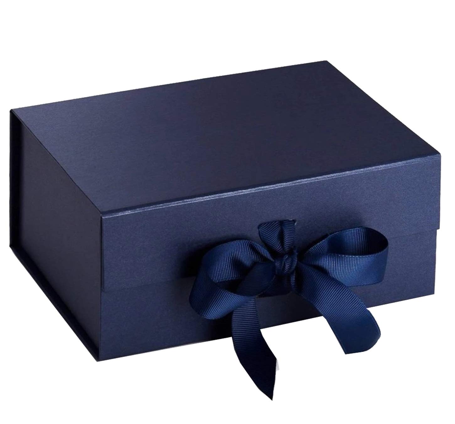 Navy Blue Premium Presentation Gift Box with Magnectic Closure and Decorative Ribbon Rigid Luxury Quality A5 Deep Reusable Box