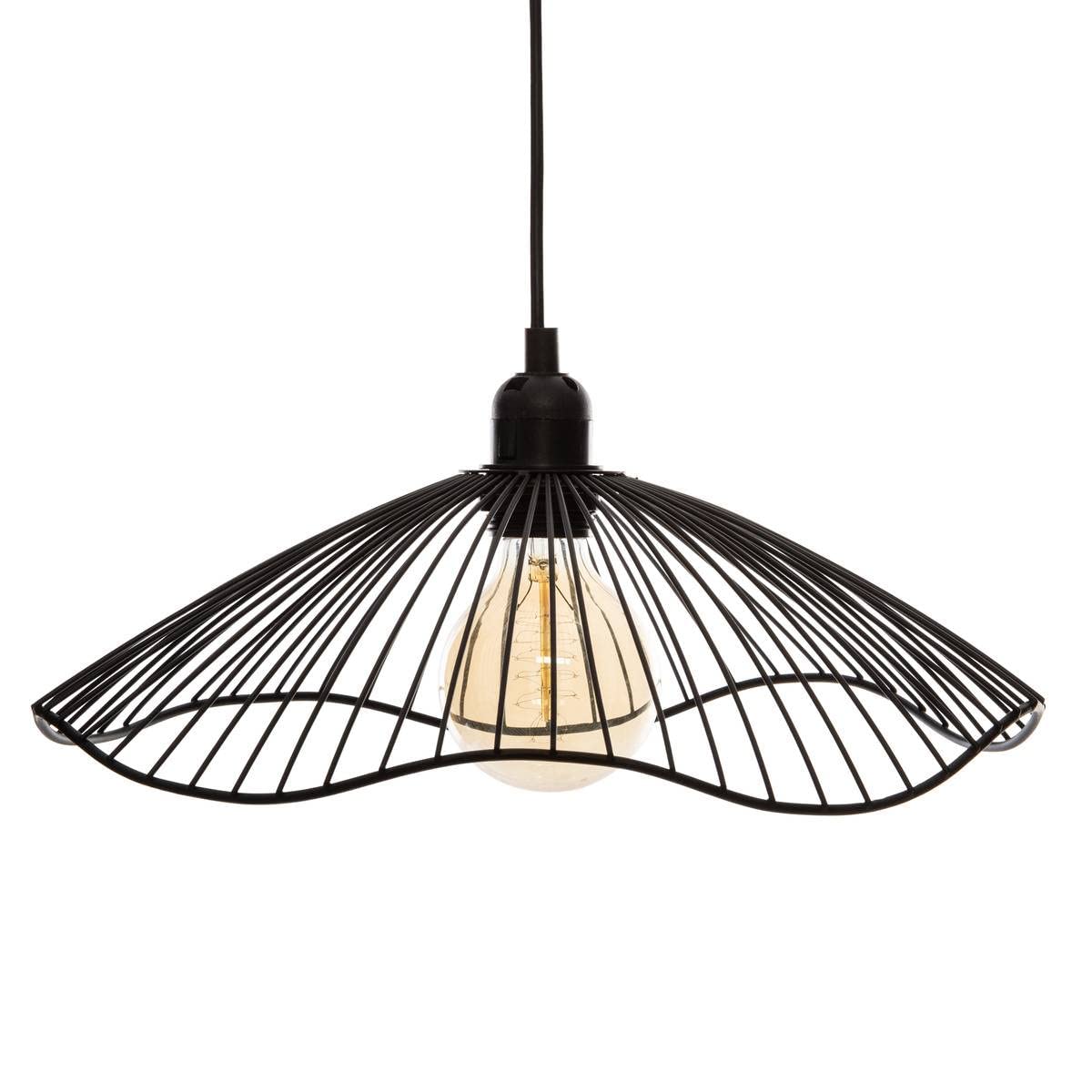 Atmosphera Galt Wired Pendant Light Black Metal D34 cm