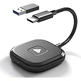 Kiuudre Android Auto Wireless Adapter for OEM Factory Wired Android Auto Cars, Plug and Play, Support USB and Type-C Interfac