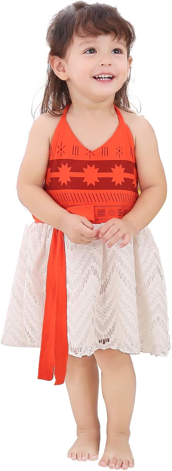 Amazon Guest Dream ベビー モアナ コスチューム プリンセス アドベンチャー ドレス ハロウィン クリスマス コスプレ 衣装 小さい子供用 スカートセット キッズコスチューム 服 ファッション小物