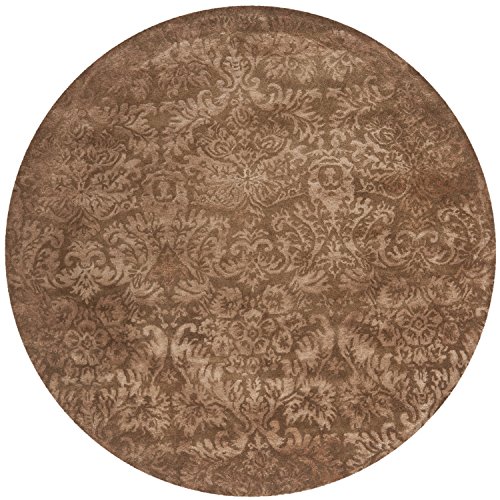 Safavieh Martha Stewart Collection MSR3124C Damask Premium Wool and Viscose Mahogany Area Rug (6' Diameter)