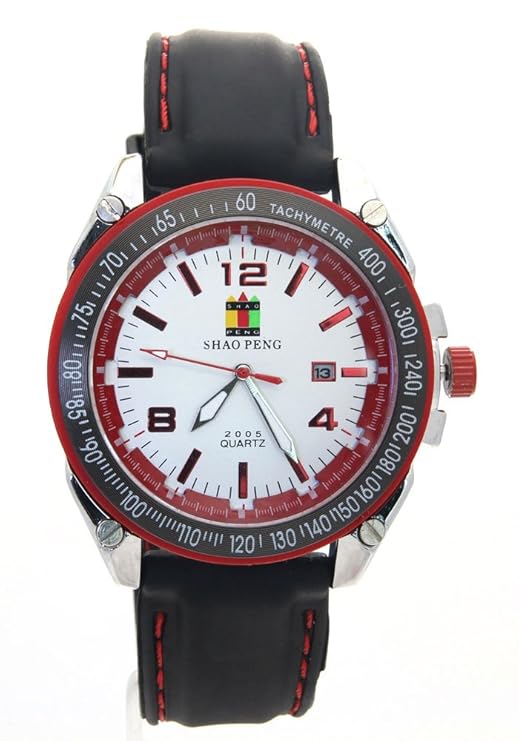 SHAO PENG Mens Date Waterproof Stainless Steel Tachymeter Bezel