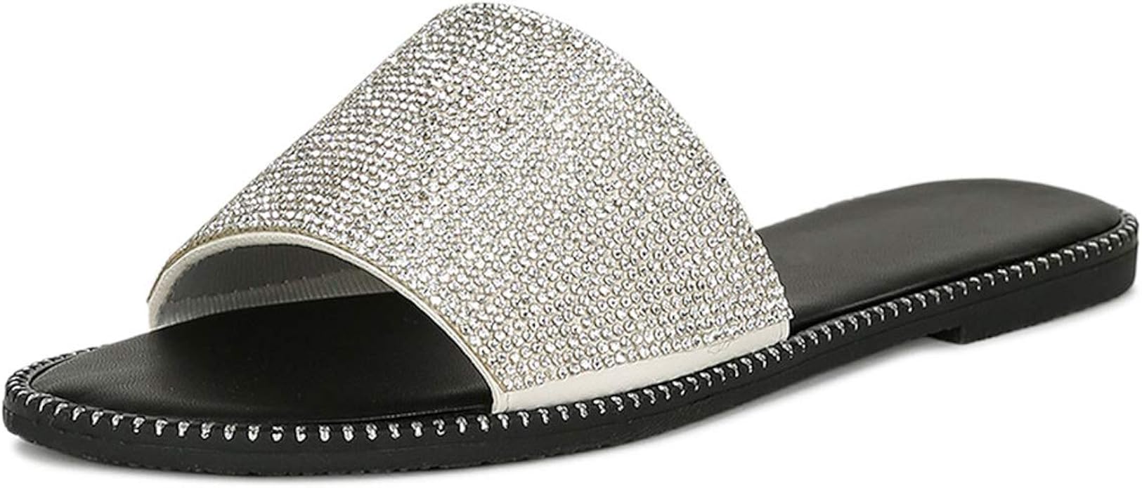 wild diva clear rhinestone slides