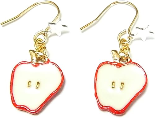 Amazon ルチカ Luccica リンゴスター ピアス 林檎 りんご アクセサリー アップルフルーツ レディース 果物 カット かわいい おもしろ シンプル ピアス 通販