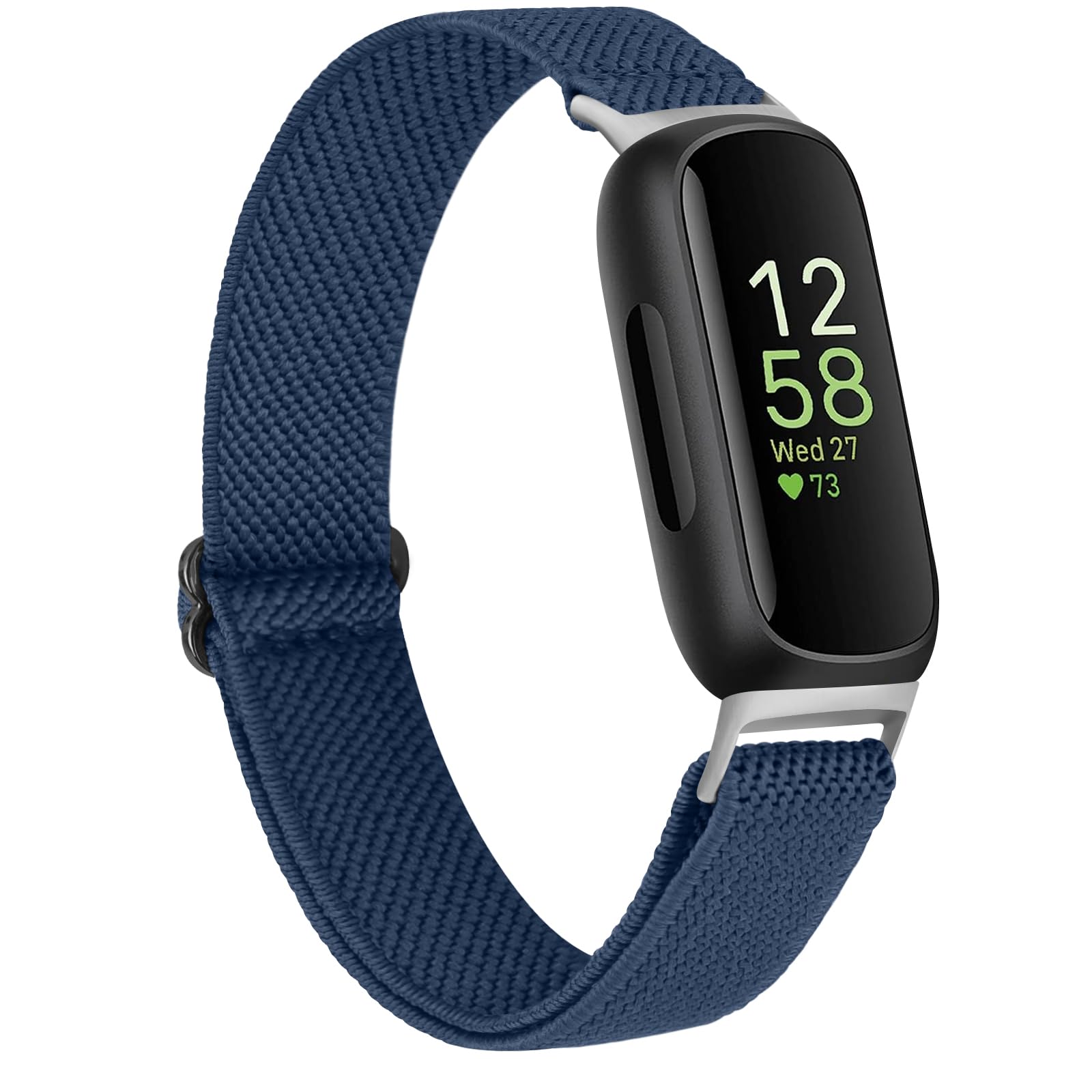 Wanme Elastic Nylon Straps Compatible with Fitbit Inspire 3 Strap for Women Men, Soft Adjustable Stretchy Sport Bands Replacement Wristband for Fitbit Inspire 3 Fitness Tracker (Blue)
