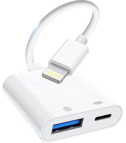 Amazon.com: Apple Lightning to USB Camera Adapter with Charging