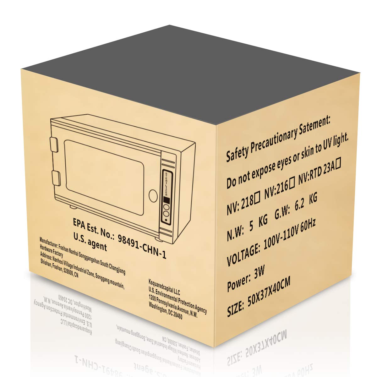 Gimify U.V Disin.fection Cabinet 12L with Timer LED Panel (Normal Temperature) for Barber Salon Nails Personal Care Tools, 5-60 min: Beauty