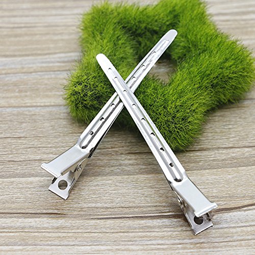 12 Pcs Duck Bill Hair Clips Metal Hair Pins 3.5 Inches Teeth Bows Hair Clips Alligator Curl Clips Sectioning Clips Hairdressing Salon Hair Grip DIY Accessories Hairpins with Travel Case (Silver 12)