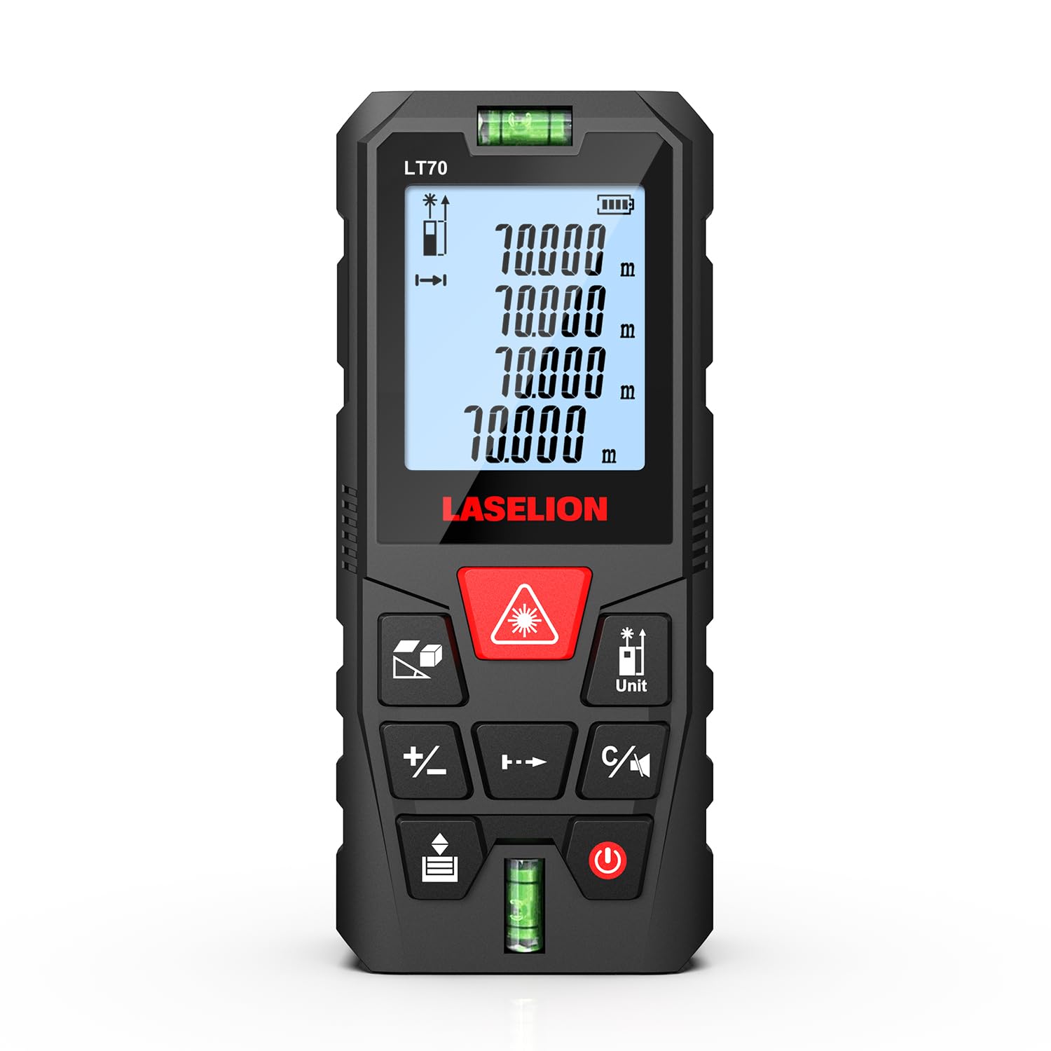 LASELION LT70 Laser Distance Meter – 70m (229ft) Range, High Accuracy, Multiple Measurement Modes, Built-in Level Bubble, and Mute Function (70m)