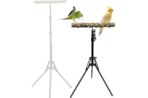 Arfubye 16-63 Inch Height Adjustable Bird Perch Pepper Wood Bird Training Perch Stand Parakeet Perches Indoor and Outdoor Parrot Stands for Small to Medium Bird