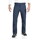 Outdoor Ventures Men's Lite Waterproof Windproof Fleece Lined Warm Hiking Ski Snow Pants Expandable-Waist